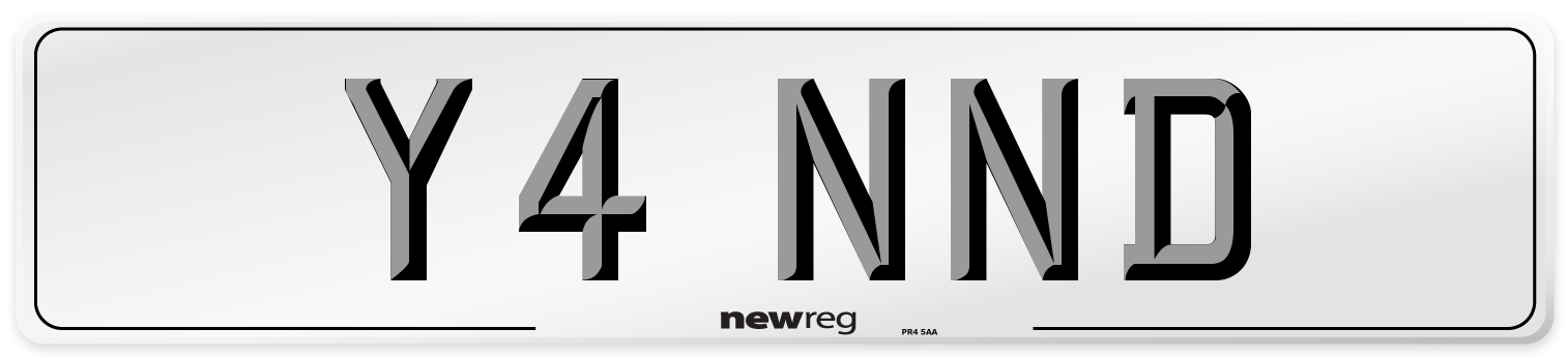 Y4 NND Number Plate from New Reg